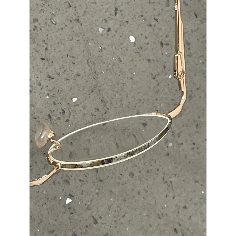 Nine West 21 Eyeglasses Frames ONLY 46-19-130 7FX Gold half rim pink tortoise